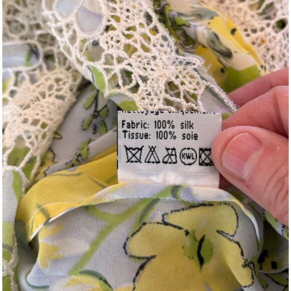 Ebene by Patrick Assuline Dress Sz Small 100% Silk Floral Lace Feminine Tunic - Picture 10 of 11